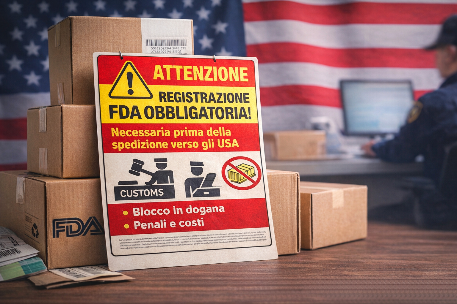registrazione FDA obbligatoria prima dell'esportazione di alimenti negli Stati Uniti